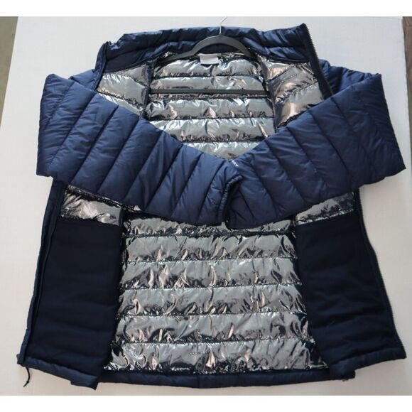 Columbia WO1111-467 Mens Sz M Navy Blue Powder Lite Omni-Heat Puffer Jacket - Picture 15 of 15